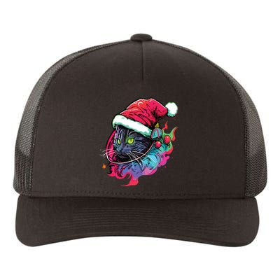 Cat Edm Winter Festival Cute Christmas Party Yupoong Adult 5-Panel Trucker Hat