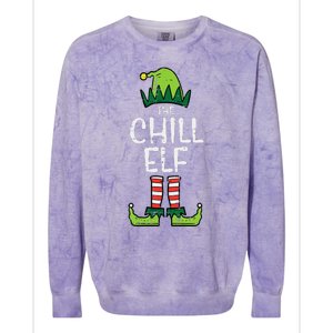 Chill Elf Xmas Matching Christmas For Family Funny Funny Colorblast Crewneck Sweatshirt