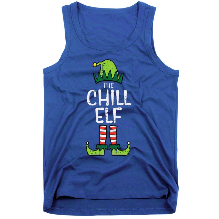 Chill Elf Xmas Matching Christmas For Family Funny Funny Tank Top