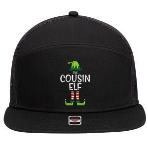 Cousin Elf Xmas Matching Christmas For Family 7 Panel Mesh Trucker Snapback Hat