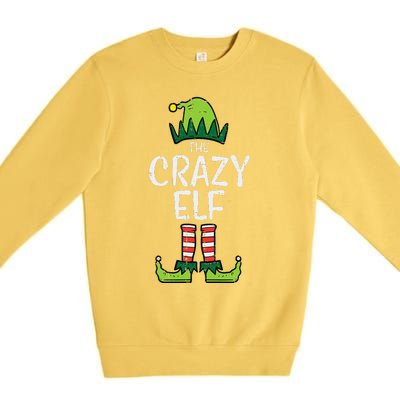 Crazy Elf Xmas Matching Christmas For Family Funny Premium Crewneck Sweatshirt