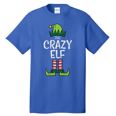 Crazy Elf Xmas Matching Christmas For Family Funny Tall T-Shirt