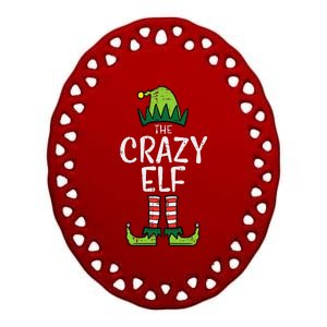 Crazy Elf Xmas Matching Christmas For Family Funny Ceramic Oval Ornament