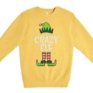 Crazy Elf Xmas Matching Christmas For Family Funny Premium Crewneck Sweatshirt