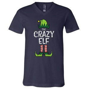 Crazy Elf Xmas Matching Christmas For Family Funny V-Neck T-Shirt