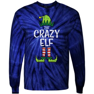 Crazy Elf Xmas Matching Christmas For Family Funny Tie-Dye Long Sleeve Shirt