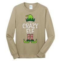 Crazy Elf Xmas Matching Christmas For Family Funny Tall Long Sleeve T-Shirt