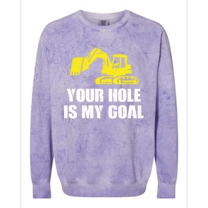 Cool Excavating Your Hole Is My Goal Gift Colorblast Crewneck Sweatshirt