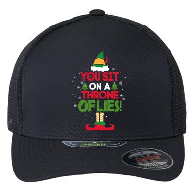 Elf - You Sit on a Throne of Lies Flexfit Unipanel Trucker Cap