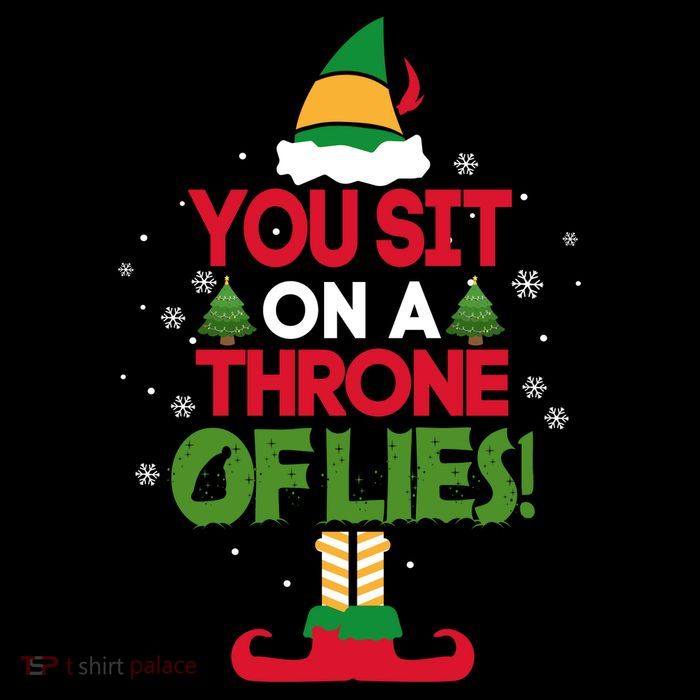 Elf - You Sit on a Throne of Lies Flexfit Unipanel Trucker Cap