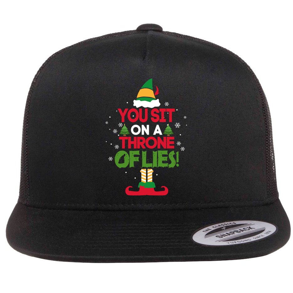 Elf - You Sit on a Throne of Lies Flat Bill Trucker Hat