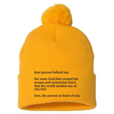 Carew Ellington You Are Loved Dear Person Behind Me Pom Pom 12in Knit Beanie