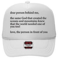 Carew Ellington You Are Loved Dear Person Behind Me High Crown Mesh Back Trucker Hat