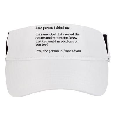 Carew Ellington You Are Loved Dear Person Behind Me Adult Drive Performance Visor