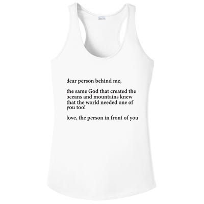 Carew Ellington You Are Loved Dear Person Behind Me Ladies PosiCharge Competitor Racerback Tank