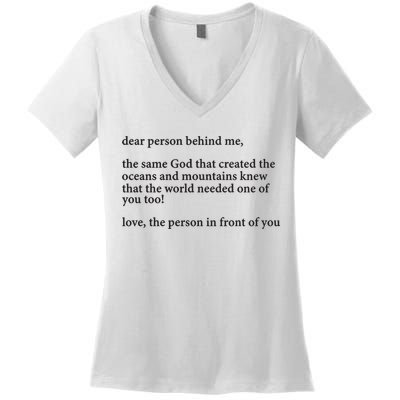 Carew Ellington You Are Loved Dear Person Behind Me Women's V-Neck T-Shirt
