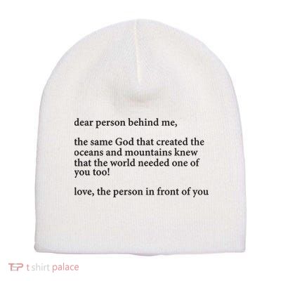 Carew Ellington You Are Loved Dear Person Behind Me Short Acrylic Beanie