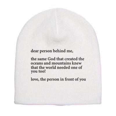 Carew Ellington You Are Loved Dear Person Behind Me Short Acrylic Beanie