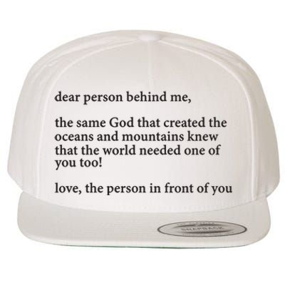 Carew Ellington You Are Loved Dear Person Behind Me Wool Snapback Cap