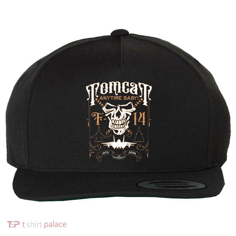 Classic F 14 Tomcat Military Fighter Jet Skull Wool Snapback Cap