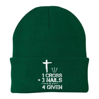 Christian Forgiven 1 Cross + 3 Nails = 4 Given Easter Knit Cap Winter Beanie