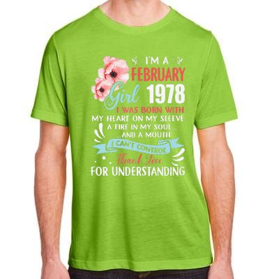 Cute February 1978 45th Birthday Gift 45 Years Old Adult ChromaSoft Performance T-Shirt