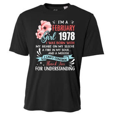 Cute February 1978 45th Birthday Gift 45 Years Old Cooling Performance Crew T-Shirt