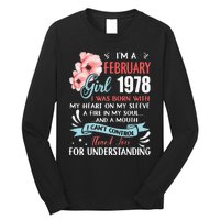 Cute February 1978 45th Birthday Gift 45 Years Old Long Sleeve Shirt