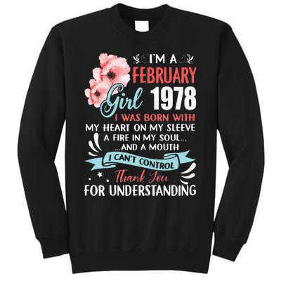 Cute February 1978 45th Birthday Gift 45 Years Old Sweatshirt