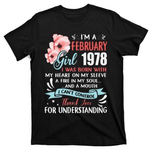 Cute February 1978 45th Birthday Gift 45 Years Old T-Shirt