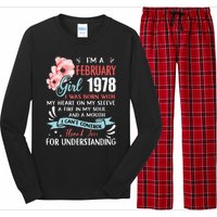 Cute February 1978 45th Birthday Gift 45 Years Old Long Sleeve Pajama Set