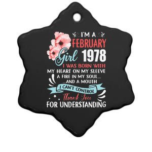 Cute February 1978 45th Birthday Gift 45 Years Old Ceramic Star Ornament