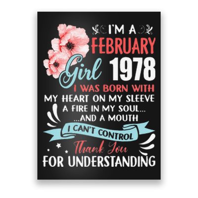 Cute February 1978 45th Birthday Gift 45 Years Old Poster