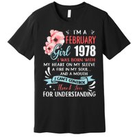 Cute February 1978 45th Birthday Gift 45 Years Old Premium T-Shirt