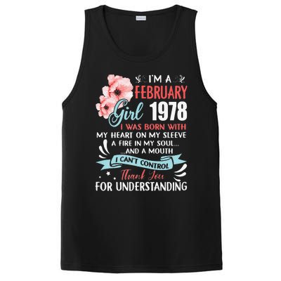 Cute February 1978 45th Birthday Gift 45 Years Old PosiCharge Competitor Tank