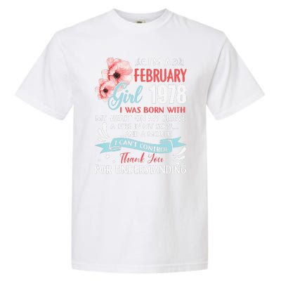 Cute February 1978 45th Birthday Gift 45 Years Old Garment-Dyed Heavyweight T-Shirt