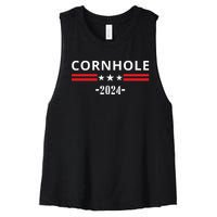 Cornhole Funny 2024 Election Women's Racerback Cropped Tank