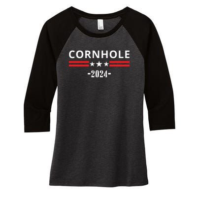 Cornhole Funny 2024 Election Women's Tri-Blend 3/4-Sleeve Raglan Shirt