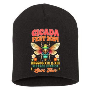 Cicada Fest 2024 Broods Xix & Xiii Entomology Cicada Lover Gift Short Acrylic Beanie