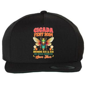 Cicada Fest 2024 Broods Xix & Xiii Entomology Cicada Lover Gift Wool Snapback Cap