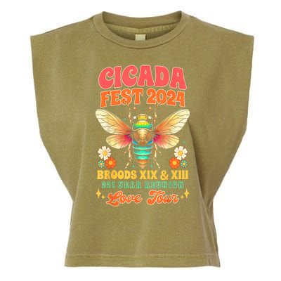 Cicada Fest 2024 Broods Xix & Xiii Entomology Cicada Lover Gift Garment-Dyed Women's Muscle Tee