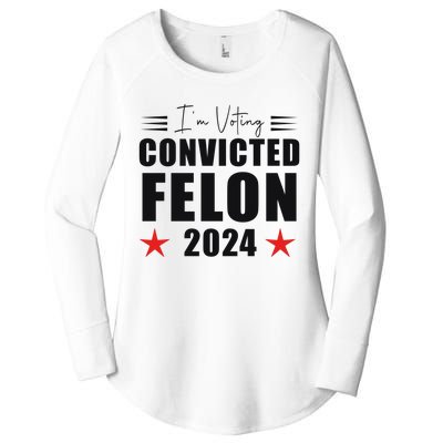 Convicted Felon 2024 Voting Graphic Women's Perfect Tri Tunic Long Sleeve Shirt