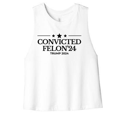 Convicted Felon 24 Trump 2024 Women's Racerback Cropped Tank