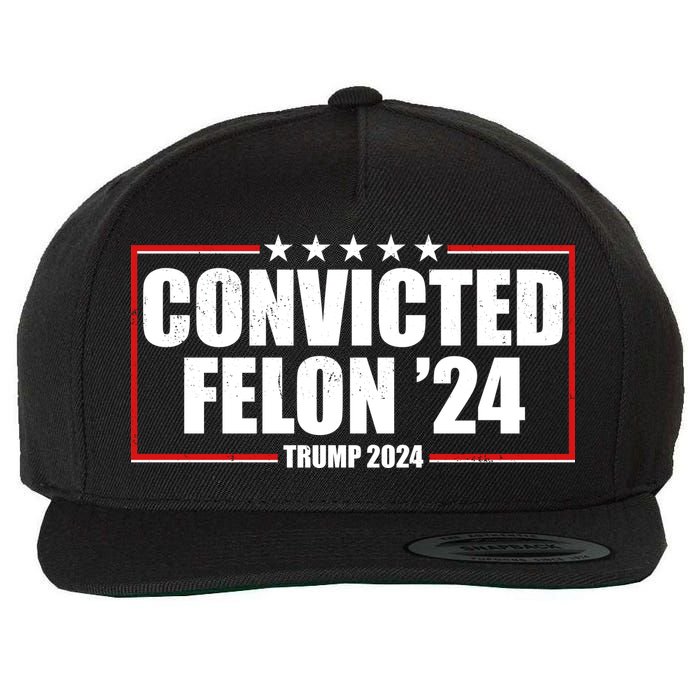 Convicted Felon 24 Trump 2024 Wool Snapback Cap