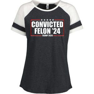 Convicted Felon 24 Trump 2024 Enza Ladies Jersey Colorblock Tee