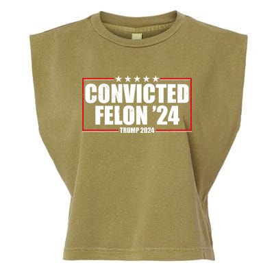 Convicted Felon 24 Trump 2024 Garment-Dyed Women's Muscle Tee