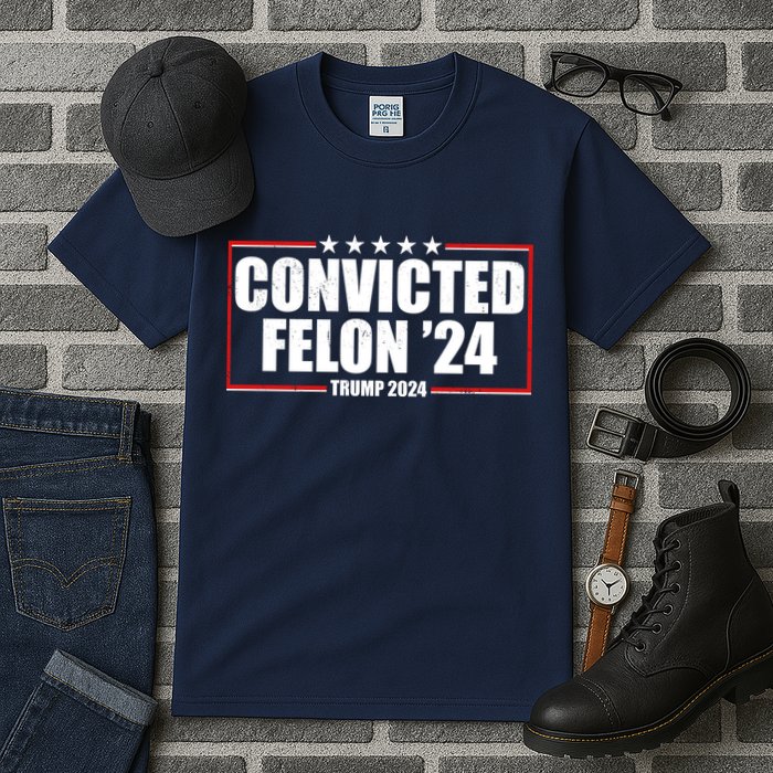 Convicted Felon 24 Trump 2024 Tall T-Shirt