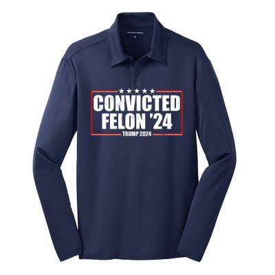 Convicted Felon 24 Trump 2024 Silk Touch Performance Long Sleeve Polo