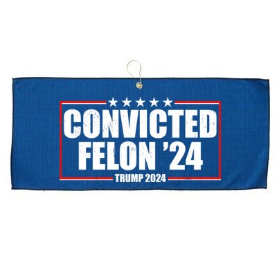Convicted Felon 24 Trump 2024 Large Microfiber Waffle Golf Towel