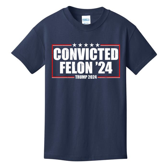 Convicted Felon 24 Trump 2024 Kids T-Shirt